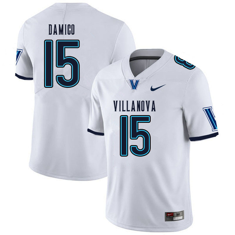 Men #15 Dan Damico Villanova Wildcats College Football Jerseys Sale-White - Click Image to Close